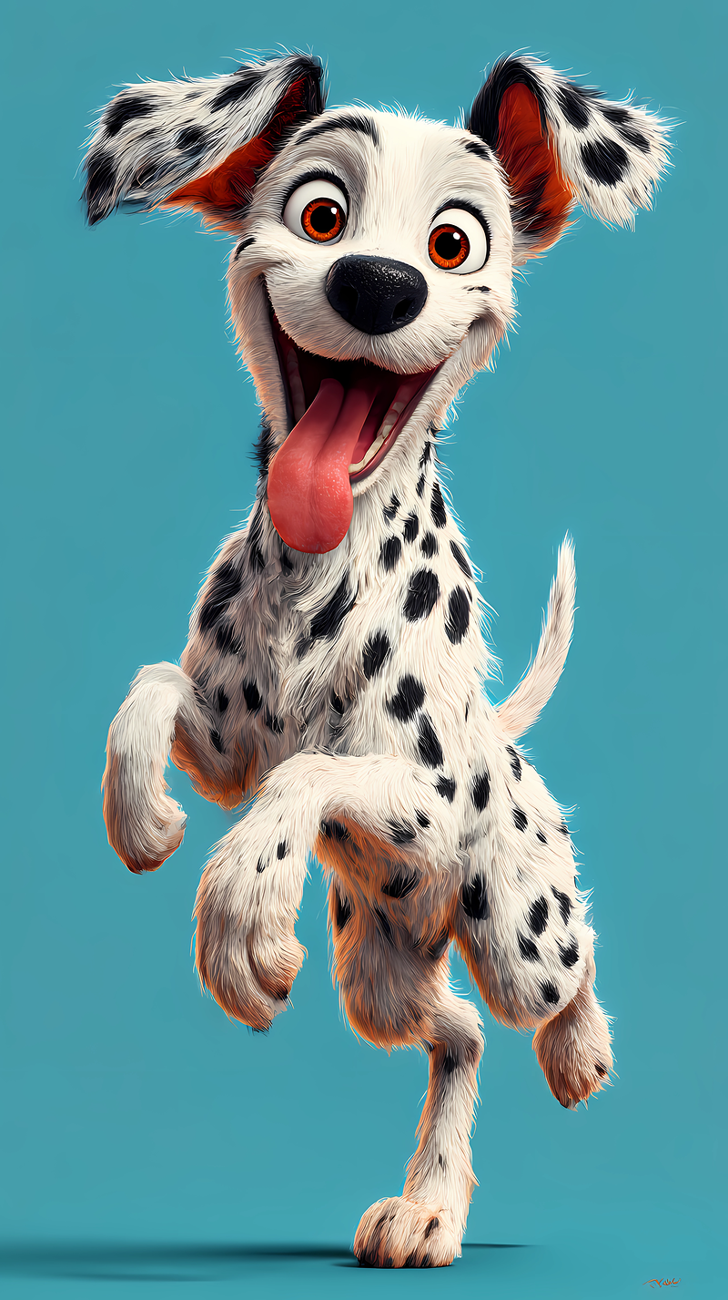 Happy 3D Dalmatian Dog Cartoon Wallpaper HD - 3D Wallpaper mobile Wallpaper | Picmaze