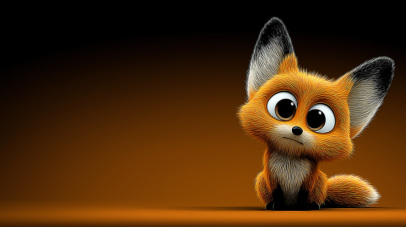 Cute Baby Fox 4K Aesthetic Orange Wallpaper - 3D Wallpaper desktop Wallpaper | Picmaze