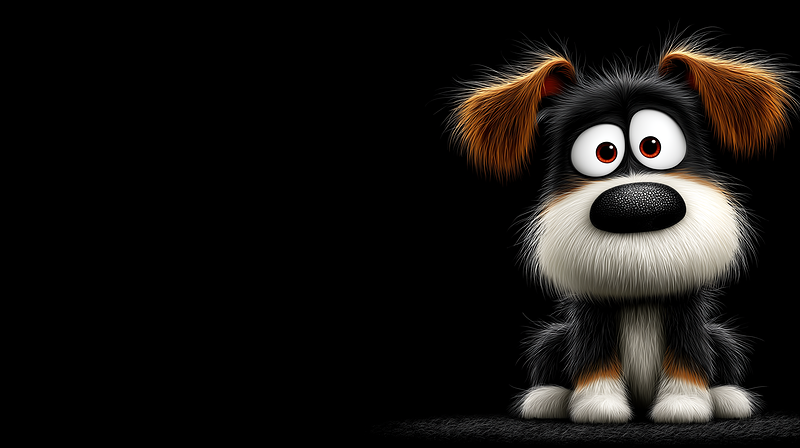 Cute Cartoon Puppy with Big Eyes 4K Wallpaper - Dogs wallpaper desktop Wallpaper | Picmaze