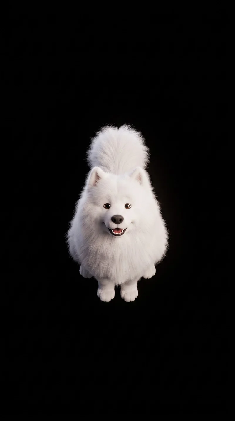 Fluffy White Arctic Puppy Portrait 4K Mobile Wallpaper - Dogs wallpaper mobile Wallpaper | Picmaze