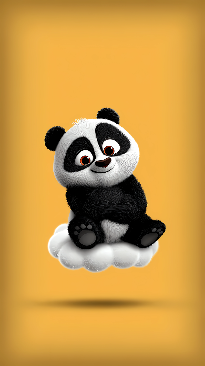 Cute Panda Sitting on Cloud Mobile Wallpaper 4K - Panda Wallpapers mobile Wallpaper | Picmaze