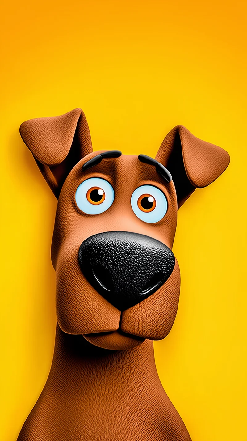 Cartoon Brown Dog Yellow Background 4K Phone Wallpaper - Dogs wallpaper mobile Wallpaper | Picmaze