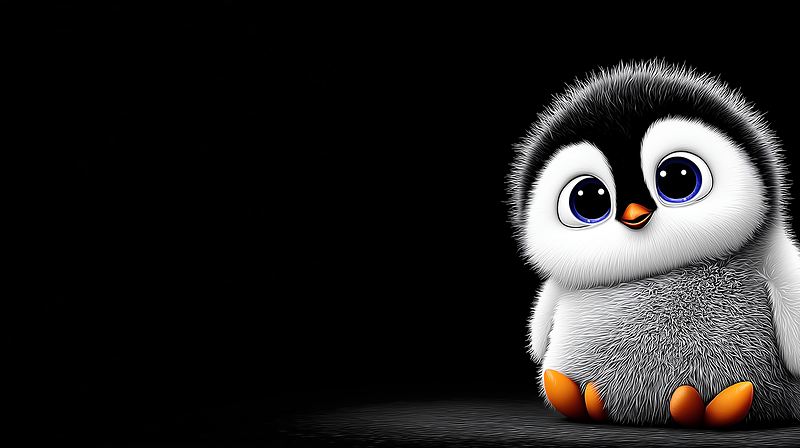 Cute Baby Penguin 4K Dark Aesthetic Wallpaper - 3D Wallpaper desktop Wallpaper | Picmaze