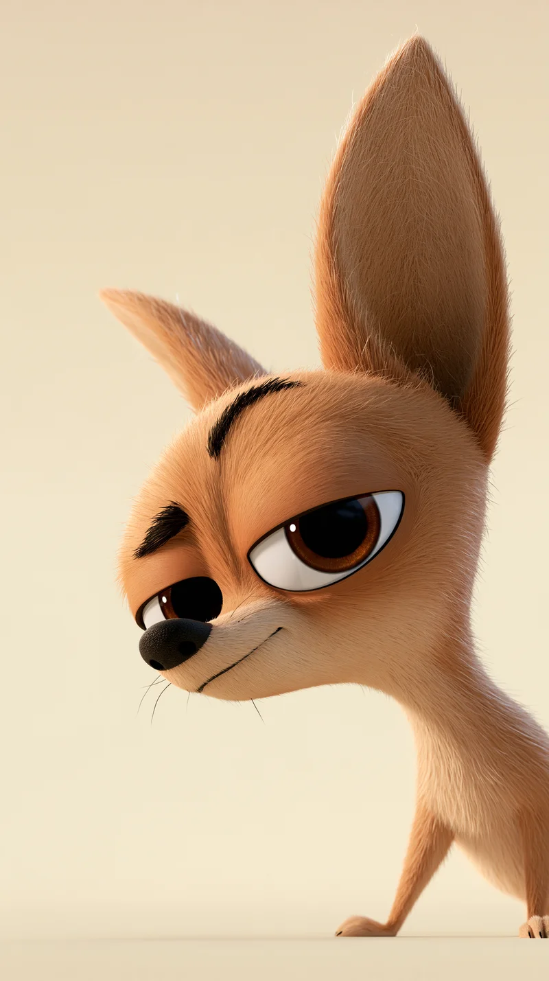 Sly Fennec Fox Cute Animated 4K Phone Wallpaper Wallpaper | Picmaze