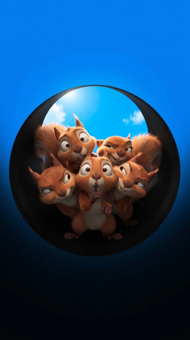 Funny Squirrels Peeking Through Tunnel 4K AMOLED Phone Wallpaper Wallpaper | Picmaze