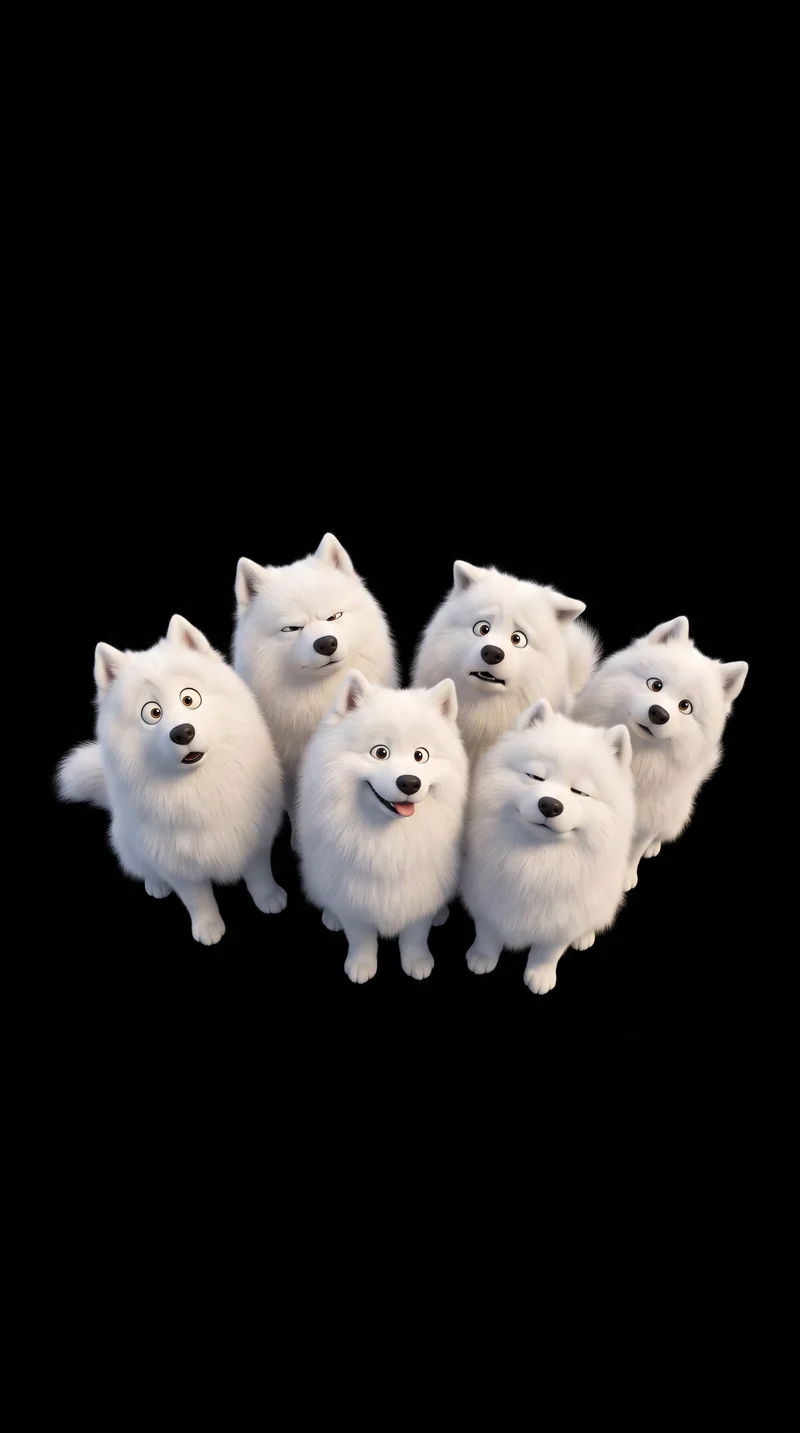Fluffy White Arctic Dog Pack 4K Mobile Wallpaper - Dogs wallpaper mobile Wallpaper | Picmaze