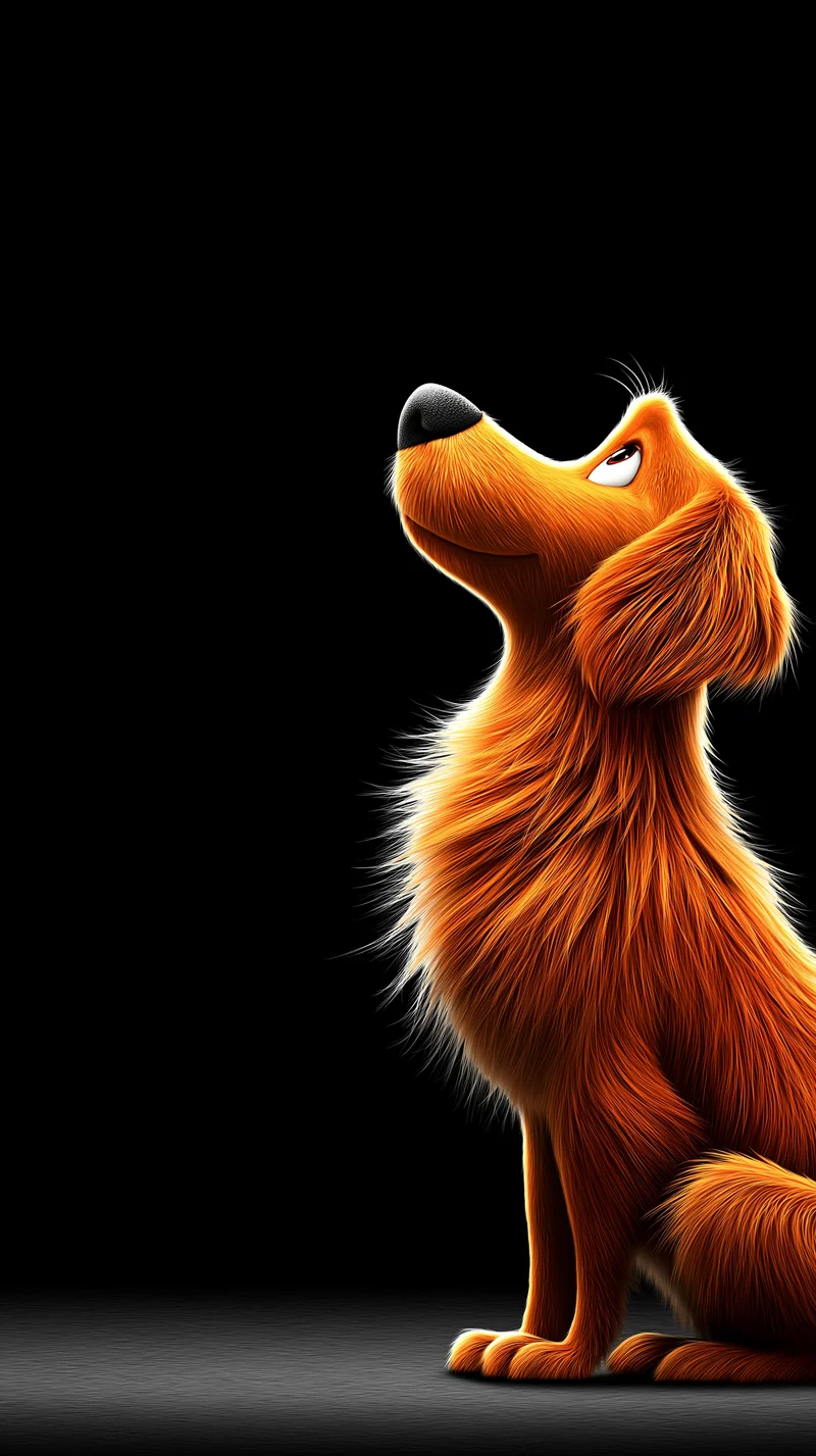 Curious Golden Retriever 3D Art on Dark Background - Dogs wallpaper mobile Wallpaper | Picmaze