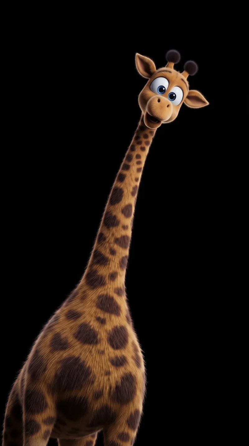 Cartoon Giraffe Curiously Peeking Dark AMOLED Phone Wallpaper - Giraffe wallpapers mobile Wallpaper | Picmaze