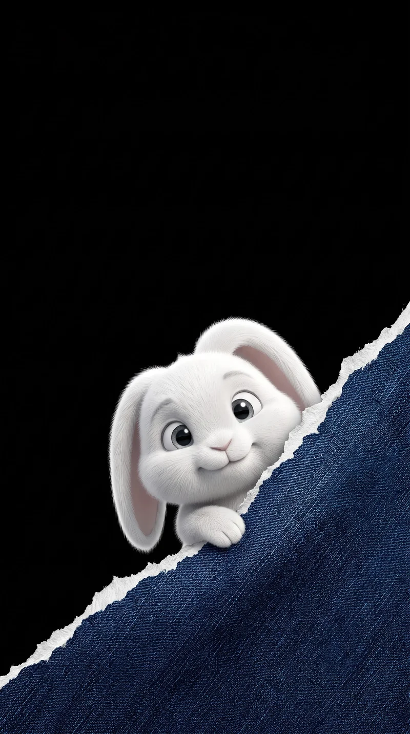 Cute White Bunny Denim Rip AMOLED 4K Phone Wallpaper - rabbit mobile Wallpaper | Picmaze