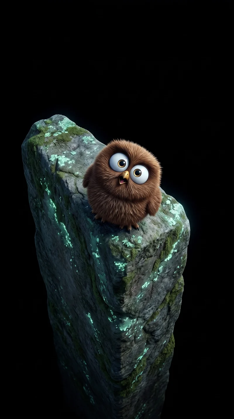 Cute Fluffy Owl on Mossy Stone AMOLED live wallpaper - live wallpapers mobile Wallpaper | Picmaze
