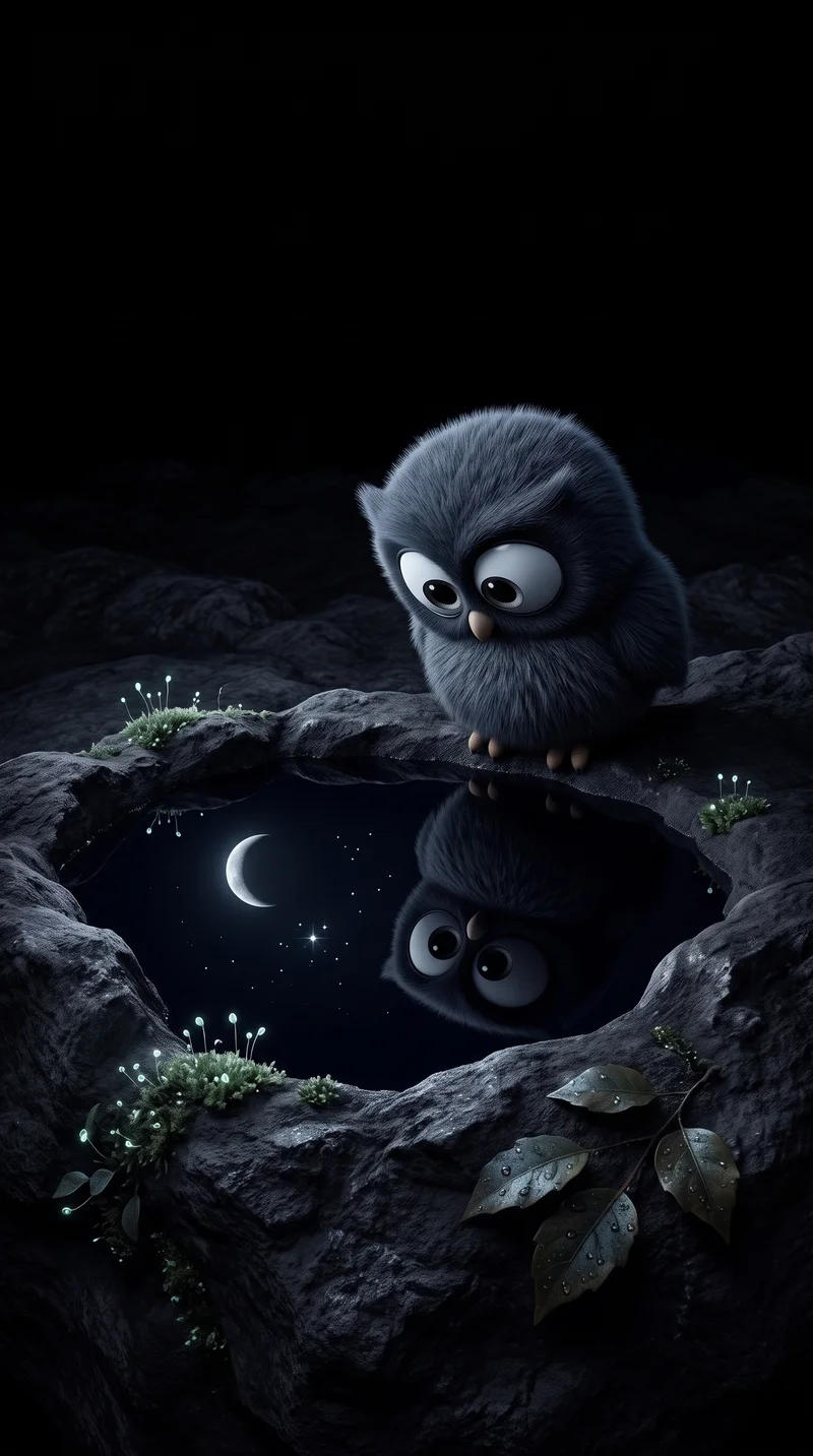 Nocturnal Owl Reflection Night AMOLED Wallpaper - live wallpapers mobile Wallpaper | Picmaze