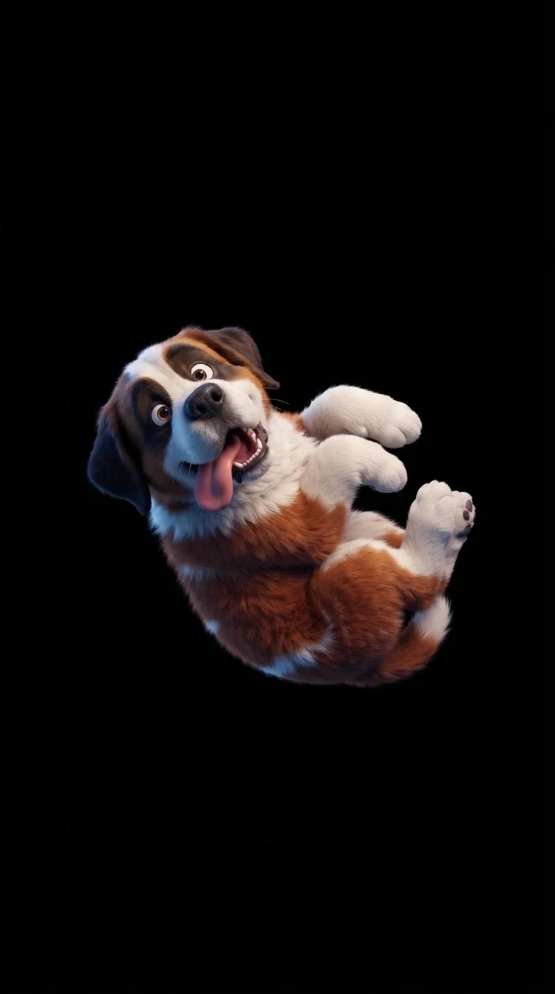 Playful Cartoon Puppy Floating 4K AMOLED Phone Wallpaper - Dogs wallpaper mobile Wallpaper | Picmaze