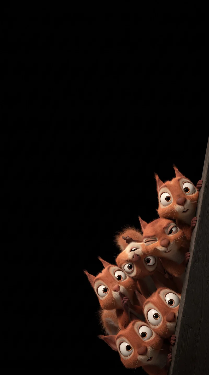 Funny Squirrel Peekaboo Dark AMOLED 4K Phone Wallpaper Wallpaper | Picmaze